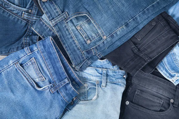 Niebieskie Czarne Dżinsy Tle Moda — Zdjęcie stockowe