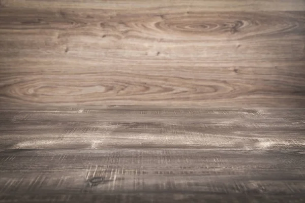 Pusty Drewniany Stół Biuro Kontekst Biznes — Zdjęcie stockowe