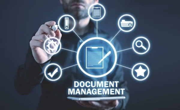 Document Management Konzept Unternehmen Internet Technologie — Stockfoto