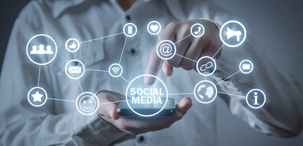 Begreppet Sociala Medier Affärer Internet Teknik — Stockfoto