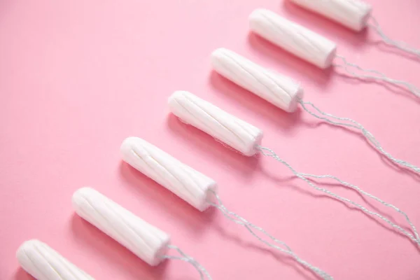 Tampão Menstrual Fundo Rosa — Fotografia de Stock