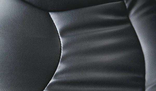 Zwart Lederen Materiaal Textuur Achtergrond — Stockfoto