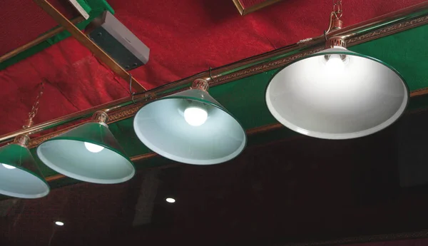 Lámparas Billar Para Iluminación Mesa —  Fotos de Stock