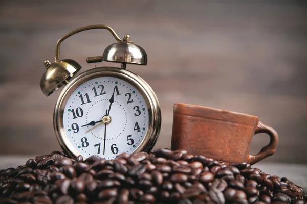 Кофейная Чашка Будильник Время Кофе — стоковое фото