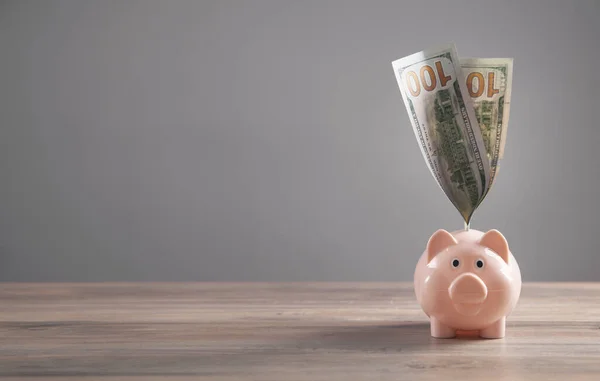 Piggy Bank Money Desk Saving Business — Stock Photo, Image