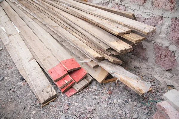 Pile Wooden Planks — Stock Photo, Image