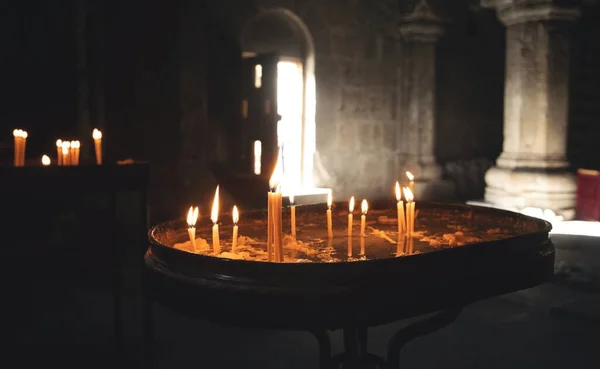 Burning Candles Church — Stock Photo, Image