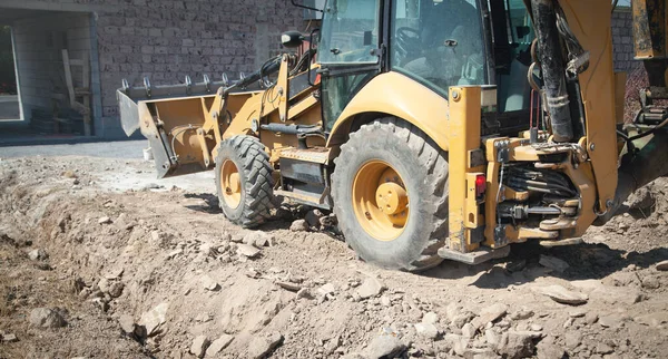 Excavator Works Construction Site — Stock Photo, Image