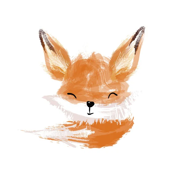 Illustration vectorielle d'un renard drôle mignon Objets isolés sur fond blanc. — Image vectorielle