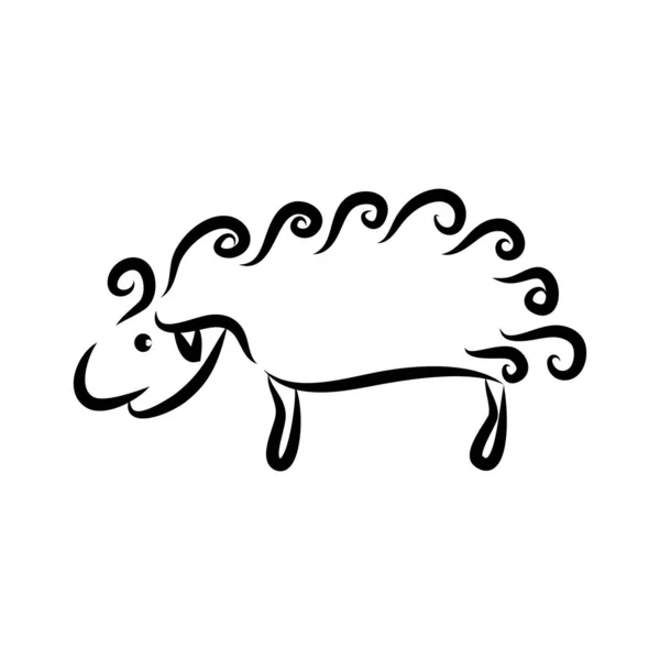 Icono de línea ovejas. Logo de oveja simple — Vector de stock