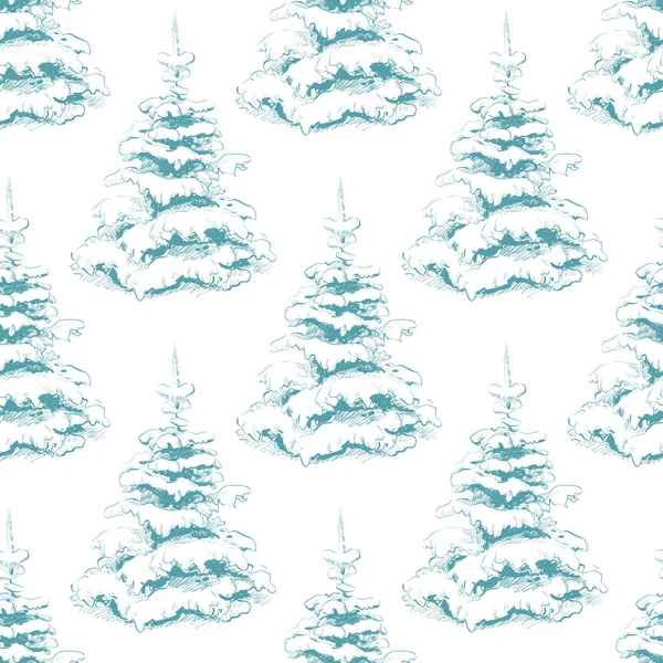 Patrón sin costuras del árbol de Navidad. Spruce textura sin costura — Archivo Imágenes Vectoriales
