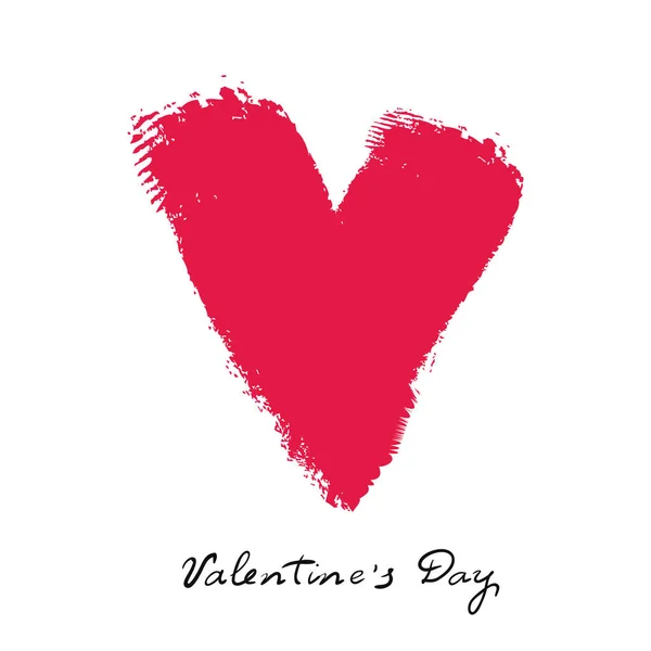 Happy Valentines day vector card. Happy Valentines Day lettering. Hand drawn heart.