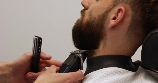 Barba Barbiere Clienti Barbiere Stile Salone Uomo — Video Stock