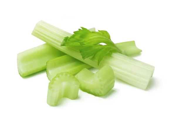 Fresh Sliced Celery Isolated White Background Cooking Ingredients — 图库照片