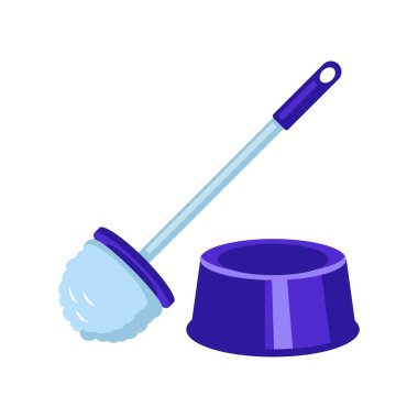 Tuvalet fırçası kullan, beyaz arkaplanda düz bir resim