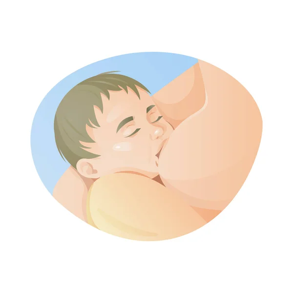 Breastfeeding, motherhood and caring. Delicate vector illustration