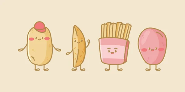 Cute potato characters. Cartoon vector isolated illustration
