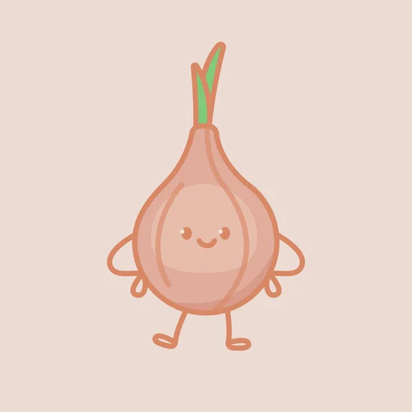 Cute Onion Character Cartoon Vector Isolated Illustration — 스톡 벡터