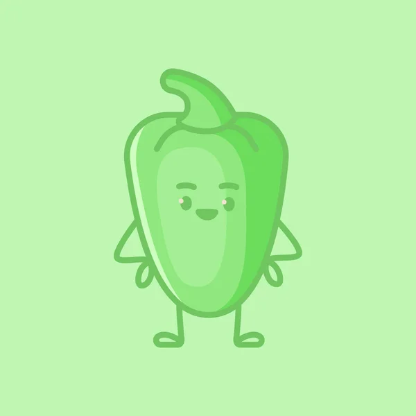 Cute Bell Pepper Character Cartoon Vector Isolated Illustration — Image vectorielle