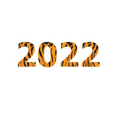 2022 yeni yıl rakamları kaplan derisi desenleriyle kaplı