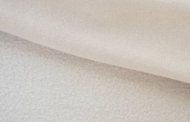 Fildişi eşofman üstü pamuk kumaş ön ve ters yüz dokusu kumaşı.