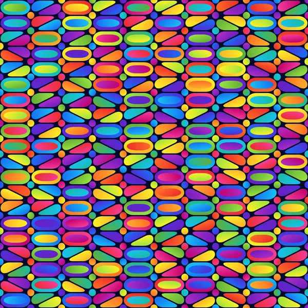 幾何学的な明るいカラフルなシームレスな抽象的なパターン子供の製品の暗い背景に図 包装紙 包装紙の連続カラー背景 — ストックベクタ