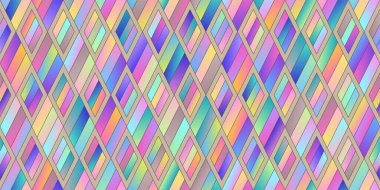 Geometric Delicate Seamless Pattern of Pastel Gradient Rhombus. Continuous Horizontal Background for Design of Websites, Landing Pages and Universal Use. 
