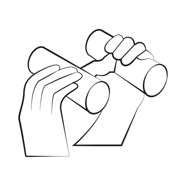 Mains tenir jumelles icône vecteur illustration conception isolé — Image vectorielle