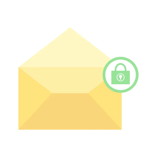 Envelope de correio privado com ícone de bloqueio Ilustração vetorial de recuperação de senha — Vetor de Stock