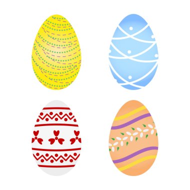 Süs desenli Paskalya Yumurtaları vektör illüstrasyon tasarımı