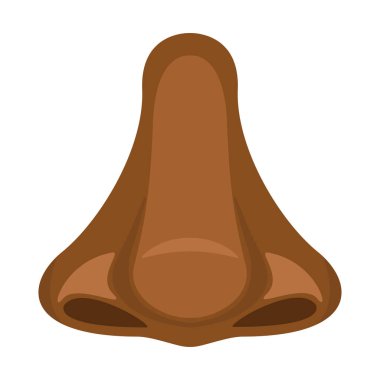 Koyu renkli burun ikonu Afro-Amerikan vektör çizimi izole edildi