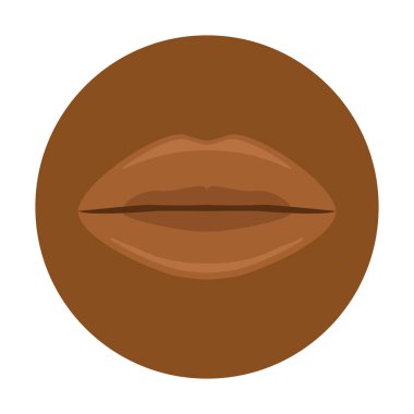 Farklı duygu vektörü illüstrasyon konseptine sahip Afro-Amerikan dudak simgesi