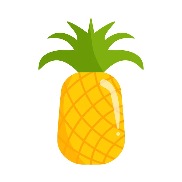 Ananas Symbol Frucht gelb organische Vektor Illustration Design — Stockvektor