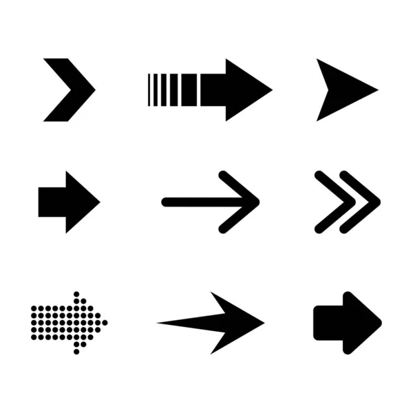 Set zwarte pijlen pictogram vector illustratie ontwerp geïsoleerd — Stockvector