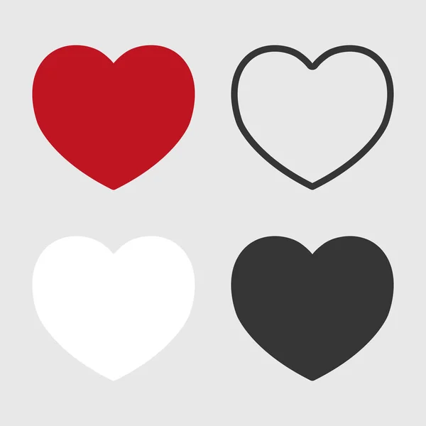 Collection Hearts Love Symbol Icons Set Vector Illustration Design Isolated — 图库矢量图片