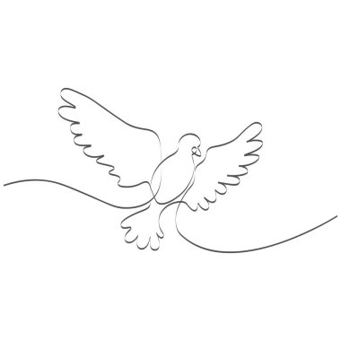 Yaratıcı bir sanat eseri. Tek satır güvercin sanatı.