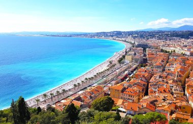 Nice 'in Chateau Hill, Promenade des Anglais, Cote d' Azur, Fransız Riviera, Akdeniz, Fransa