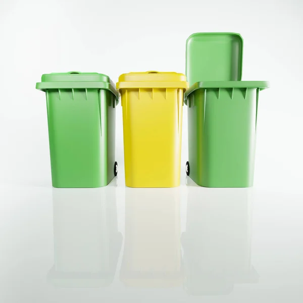뚜껑이 쓰레기 쓰레기 드십시오 쓰레기나 쓰레기 재활용 깨끗하고 복제품 — 스톡 사진