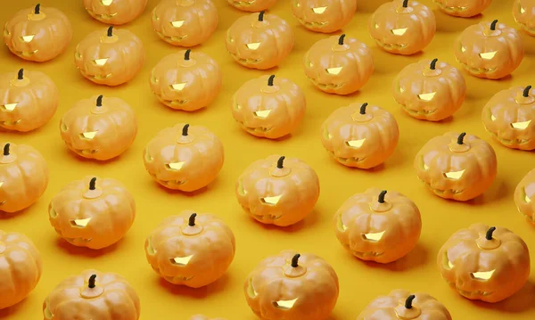 호박은 오렌지 배경에 모델로 만들어 할로윈 디지털 일러스트 — 스톡 사진