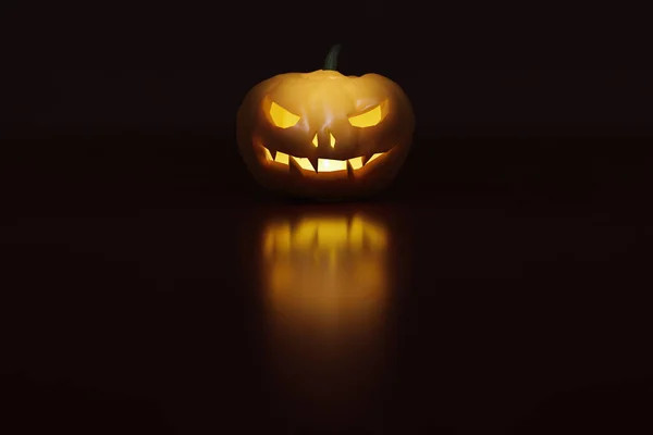 Calabaza Jack Lantern Fondo Oscuro Modelo Renderizado Tema Halloween Ilustración — Foto de Stock