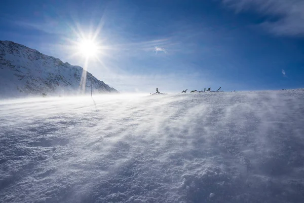 Snow Blizzard Tatras Winter Trail Valley Five Polish Lakes —  Fotos de Stock