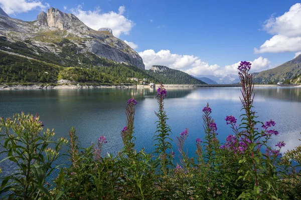 Wonderful Landscape Lago Fedaia Dolomites — Stock Photo, Image