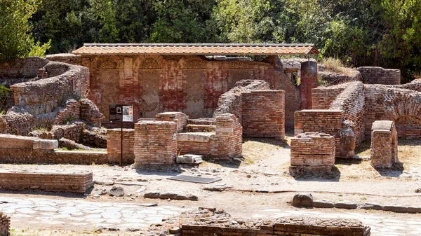 Landscape Archaeological Park Ostia Antica Rome Ruins Building Tomb Arches — Stockfoto