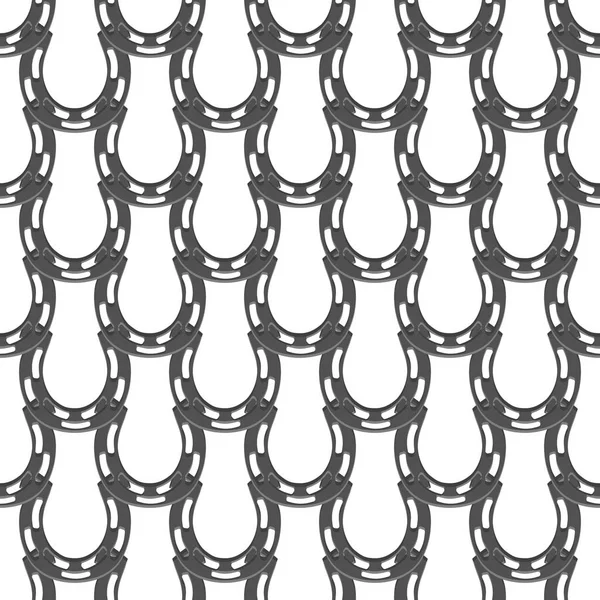 テーマのイラストアイルランドの休日聖パトリックの日 シームレスな蹄鉄 パターン白の背景に同じ蹄鉄で構成される聖パトリックの日 馬蹄それは聖パトリックの日のための主な付属品 — ストックベクタ