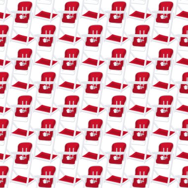 Bebekleri beslemek için renkli modern çocuk sandalyesinin çizimi. Yüksek bacaklı çocuk koltuğu koleksiyonundan oluşan çizimler. Kit stil çocuk aksesuar parlak yüksek sandalye.