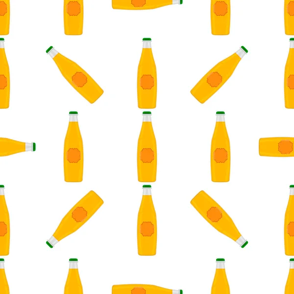 Illustration Sur Thème Bouteilles Verre Bière Sans Couture Avec Couvercle — Image vectorielle