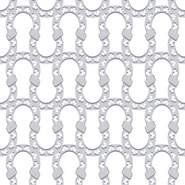 İrlanda bayramı temalı Aziz Patrick günü, kusursuz at nalı. Beyaz arka planda benzer at nallarından oluşan Aziz Patrick Günü deseni. Aziz Patrick Günü 'nün ana aksesuarı..