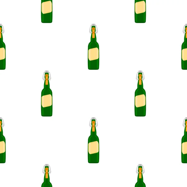 Illustratie Thema Naadloze Bierglazen Flessen Met Deksel Voor Brouwerij Patroon — Stockvector