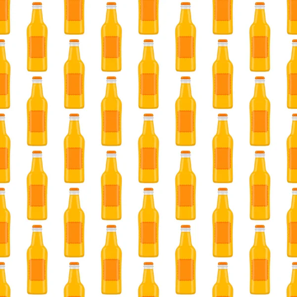 Ilustracja Temat Bezszwowe Butelki Szklane Piwo Pokrywą Dla Browaru Wzorcowe — Wektor stockowy