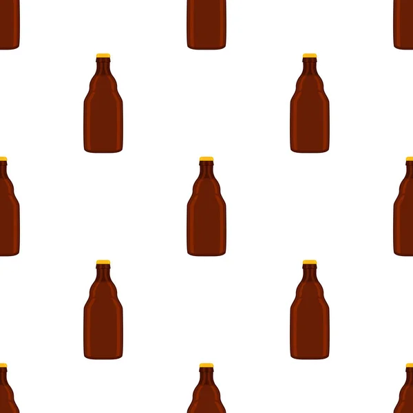 Ilustração Garrafas Vidro Cerveja Sem Costura Tema Com Tampa Para —  Vetores de Stock